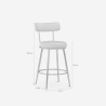 Taburete de bar y cocina de terciopelo con respaldo y patas doradas Kraven 