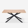 Mesa con patas cruzadas de diseño 160x90 cm de madera y metal Shaila Descueto
