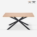 Mesa con patas cruzadas de diseño 160x90 cm de madera y metal Shaila Promoción