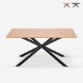 Mesa con patas cruzadas de diseño 160x90 cm de madera y metal Shaila Promoción