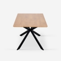Mesa con patas cruzadas de diseño 160x90 cm de madera y metal Shaila Stock