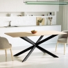 Mesa con patas cruzadas de diseño 160x90 cm de madera y metal Shaila Oferta