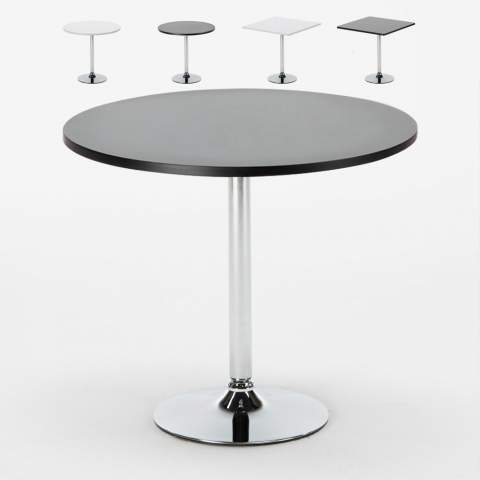 Mesa de bar redonda cuadrada negra blanca 70x70 Bistrot