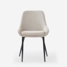 Silla moderna de cocina de tela con patas de metal color negro Piros Stock