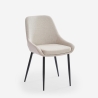 Silla moderna de cocina de tela con patas de metal color negro Piros Elección