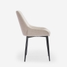 Silla moderna de cocina de tela con patas de metal color negro Piros Modelo