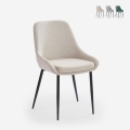 Silla moderna de cocina de tela con patas de metal color negro Piros Promoción