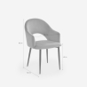 Silla con reposabrazos moderna de terciopelo para salón-comedor y cocina Rozan 