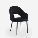 Silla con reposabrazos moderna de terciopelo para salón-comedor y cocina Rozan 