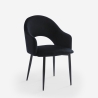 Silla con reposabrazos moderna de terciopelo para salón-comedor y cocina Rozan 