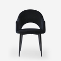 Silla con reposabrazos moderna de terciopelo para salón-comedor y cocina Rozan 