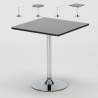 Mesa de bar redonda cuadrada negra blanca 70x70 Bistrot Oferta