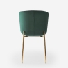 Silla de tela de diseño para salón-comedor con patas doradas Virin 