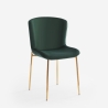 Silla de tela de diseño para salón-comedor con patas doradas Virin 