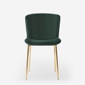 Silla de tela de diseño para salón-comedor con patas doradas Virin 