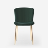 Silla de tela de diseño para salón-comedor con patas doradas Virin 