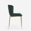 Silla de tela de diseño para salón-comedor con patas doradas Virin 