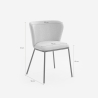 Silla de salón-comedor de diseño moderno de tela con patas negras Lasta 