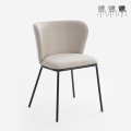 Silla de salón-comedor de diseño moderno de tela con patas negras Lasta Promoción