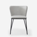 Silla de salón-comedor de diseño moderno de tela con patas negras Lasta Modelo