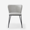 Silla de salón-comedor de diseño moderno de tela con patas negras Lasta Modelo