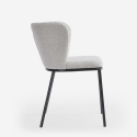 Silla de salón-comedor de diseño moderno de tela con patas negras Lasta Medidas