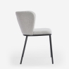 Silla de salón-comedor de diseño moderno de tela con patas negras Lasta Medidas