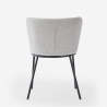 Silla de salón-comedor de diseño moderno de tela con patas negras Lasta Precio