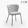Silla de salón-comedor de diseño moderno de tela con patas negras Lasta Venta