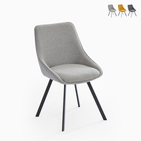 Silla giratoria de tela para salón-comedor de diseño moderno Navya Promoción