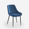 Silla acolchada moderna de terciopelo para cocina y salón-comedor Jarva Medidas