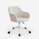Silla giratoria de tela con reposabrazos para oficina y teletrabajo Kivri Descueto