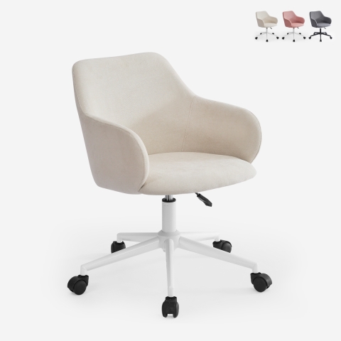 Silla giratoria de tela con reposabrazos para oficina y teletrabajo Kivri Promoción