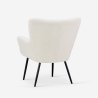 Sillón para salón moderno de tela bouclé color blanco Womb Descueto
