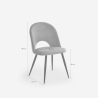 Silla moderna de terciopelo y acolchada para salón-comedor y cocina Zarda 