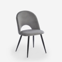 Silla moderna de terciopelo y acolchada para salón-comedor y cocina Zarda Características