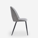 Silla moderna de terciopelo y acolchada para salón-comedor y cocina Zarda Medidas