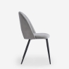 Silla moderna de terciopelo y acolchada para salón-comedor y cocina Zarda Medidas