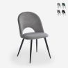Silla moderna de terciopelo y acolchada para salón-comedor y cocina Zarda Promoción