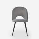 Silla moderna de terciopelo y acolchada para salón-comedor y cocina Zarda Modelo