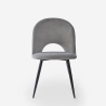 Silla moderna de terciopelo y acolchada para salón-comedor y cocina Zarda Modelo