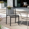 Silla de jardín exterior moderna de polipropileno blanco y negro Sawas Venta