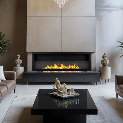 Chimenea de bioetanol empotrada en pared biocamino 120x40 Furore 120 Promoción