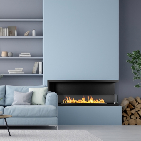 Chimenea de bioetanol empotrable en esquina biocamino 120x45 Sutri 120 Promoción