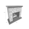 Chimenea de bioetanol de suelo efecto piedra artificial L105xP38xH100 Belluno Medidas