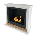 Chimenea de bioetanol independiente Stoccolma en madera blanca L75xP24xH68 cm Venta