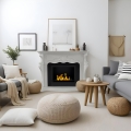 Chimenea de bioetanol de suelo con marco blanco clásico Parigi Promoción