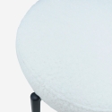 Taburete alto moderno para cocina con respaldo de tela bouclé blanco Opos Stock
