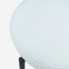 Taburete alto moderno para cocina con respaldo de tela bouclé blanco Opos Stock