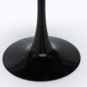 mesa de comedor redonda Tulipan 80 cm negra y blanca Medidas